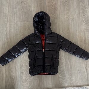 SAVE THE DUCK Kids Black Puffer with Red Lining